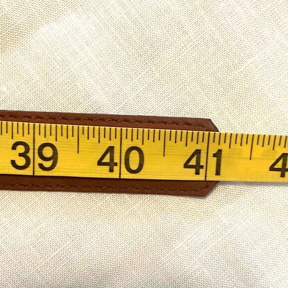 Peter Hahn Skinny Belt Nubuck Leather Suede 95cm 41 x 1 Vtg Italy Germany Brown main image 5